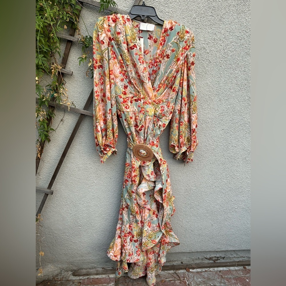 Bronx and Banco Luisa Ruffle Maxi Dress in Multicolor New with Tags! - Picture 4 of 12